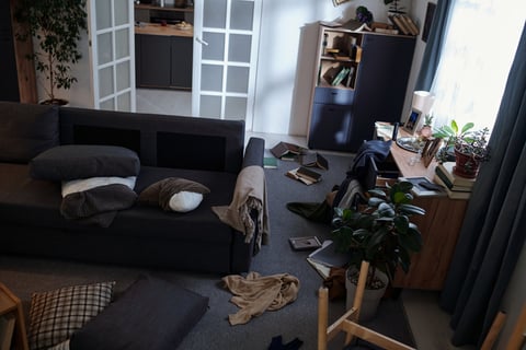 Living room clutter